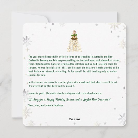 ルドルフおもしろいキュートハッピーホリデーズゴールデン3写真 シーズンカード (裏面)