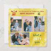 ルドルフおもしろいハッピーホリデイズキュートゴールデン4枚の写真 シーズンカード (正面)