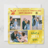 ルドルフおもしろいハッピーホリデイズキュートゴールデン4枚の写真 シーズンカード (正面)