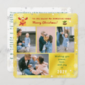 ルドルフおもしろい平和ラブジョイ写真ゴールデンエレガント シーズンカード (正面/裏面)