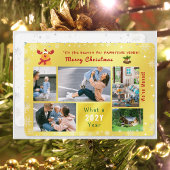 ルドルフおもしろい引っ越しました5枚の写真エレガントゴールデン シーズンカード