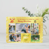 ルドルフおもしろい引っ越しました5枚の写真エレガントゴールデン シーズンカード (スタンド正面)