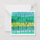 ルドルフと名付けられた水彩のクリスマス松の木 ノートカード (正面)