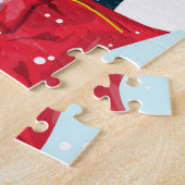 ルドルフと煙突に入ったかわいいクリスマスサンタ ジグソーパズル (側面)