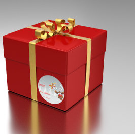 ルドルフのクリスマスツリー雪クラシックのラウンドステッカー ラウンドシール