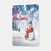 ルドルフのクリスマスツリー雪メタルスクエアオーナメント メタルオーナメント (正面左)