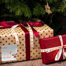 ルドルフのクリスマスツリー雪 スクエアシール