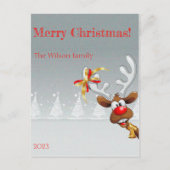ルドルフのクリスマスツリー雪 ポストカード (正面)