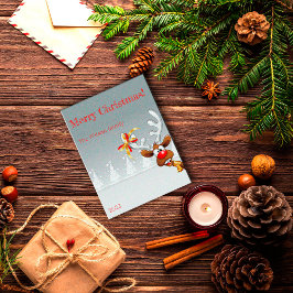 ルドルフのクリスマスツリー雪 ポストカード