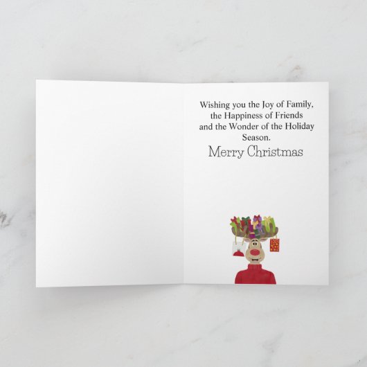 ルドルフのクリスマスプレゼントのトナカイ シーズンカード (内部)