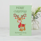 ルドルフのクリスマスプレゼント 2021  サンタクロースのトナカイの顔マスク シーズンカード (スタンド正面)