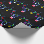 ルドルフのサイケデリックなスカル ラッピングペーパー (角)