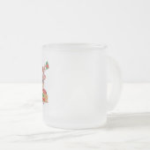 ルドルフのサンタサプライズ：クリスマスお洒落。 フロストグラスマグカップ (正面右)