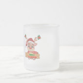 ルドルフのサンタサプライズ：クリスマスお洒落。 フロストグラスマグカップ (中央)