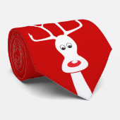 ルドルフのタイの白 + 赤い ネクタイ (ロール)