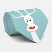 ルドルフのタイの白 + 青い ネクタイ (ロール)