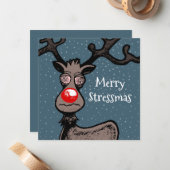 ルドルフのトナカイのクリスマスカード ノートカード (正面/裏面インサイチュ)