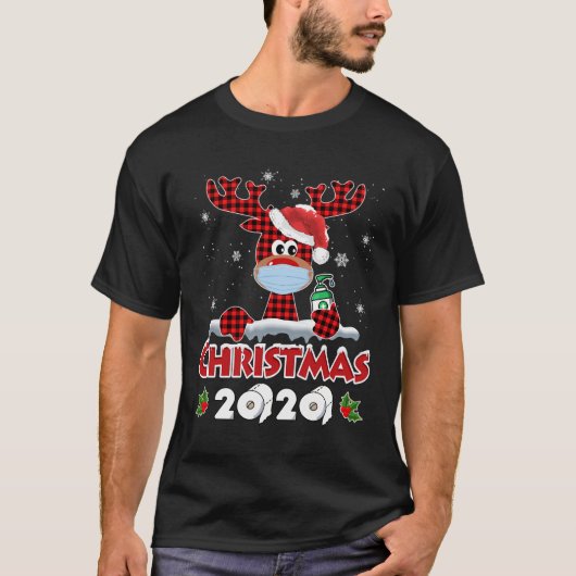 ルドルフのトナカイのマスクマッチファミリークリスマス20 Tシャツ (正面)