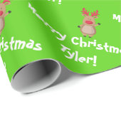 ルドルフのトナカイの赤い鼻のクリスマスのクリスマスの名前 ラッピングペーパー (ロールコーナー)