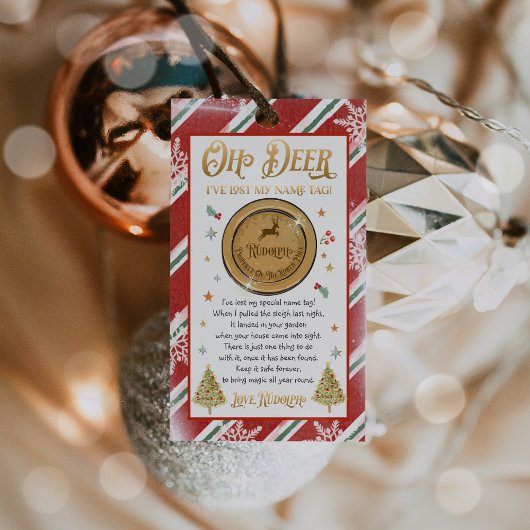 ルドルフの名前失ったクリスマスイブボックスフィラー ギフトタグ