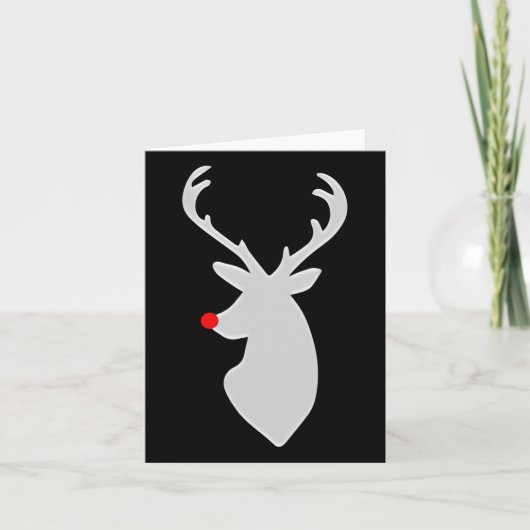 ルドルフの鼻がついたヒップな鹿のクリスマスギフト カード (正面)
