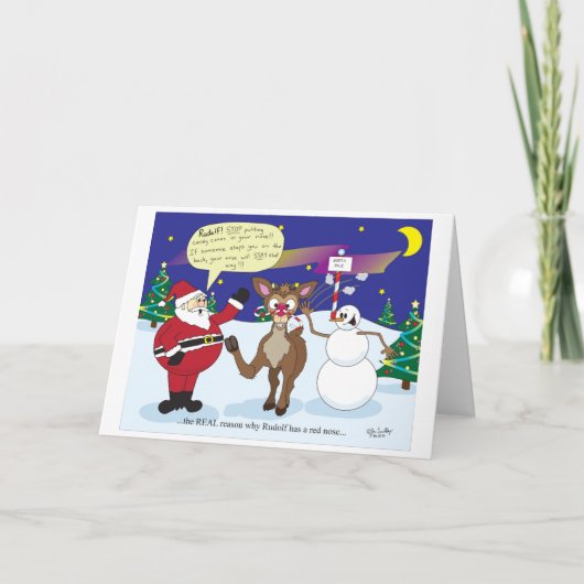 ルドルフの鼻のクリスマスグリーティング シーズンカード (正面)