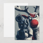 ルドルフは銃を持っている クリスマスカード (正面/裏面)