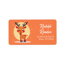 ルドルフよくはしゃぐトナカイ差出人住所ラベル ラベル