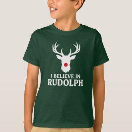 ルドルフを信じて クリスマス・テーマ Tシャツ