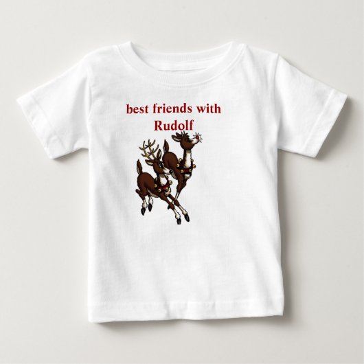 ルドルフを持つ親友 ベビーTシャツ (正面)