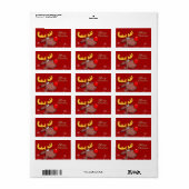 ルドルフクリスマスギフトラベル ラベル (フルシート)