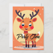 ルドルフクリスマスホリデーパーティー招待状 招待状 (正面)