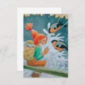 ルドルフコイブ「クリスマス格言と鳥たち」 サンキューカード (正面/裏面)