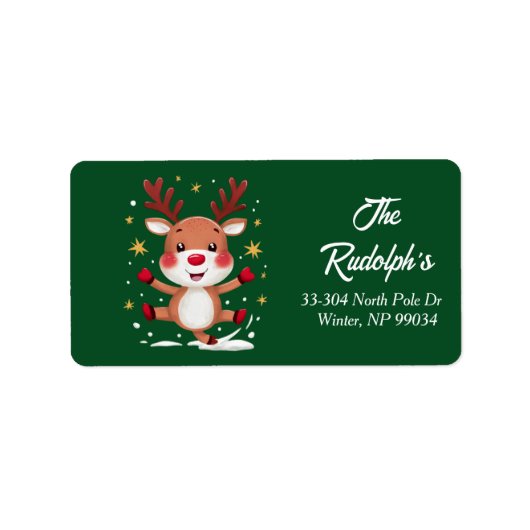 ルドルフザレッドノーズトナカイ差出人住所ラベル ラベル (正面)