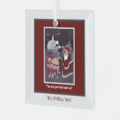 ルドルフザレッドノーズ正方形ガラスオーナメント ガラスオーナメント (正面左)
