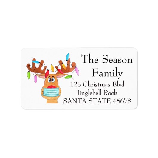 ルドルフザ顔マスクトナカイのラベル ラベル (正面)