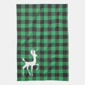 ルドルフシルエットバッファロープレイド キッチンタオル (縦)