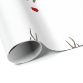 ルドルフトナカイ〔雄ジカの〕枝角赤い鼻シャイニーホリデイ ラッピングペーパー (ロールコーナー)