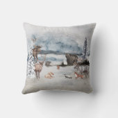 ルドルフトナディアウッドランドアニマルクリスマスホリデー クッション (裏面)