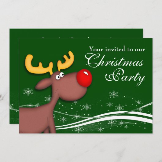 ルドルフトナディアカンパニークリスマスパーティー 招待状 (正面/裏面)