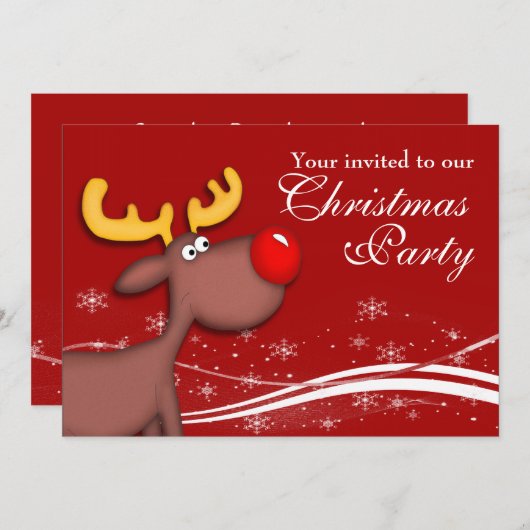 ルドルフトナディアカンパニークリスマスパーティー 招待状 (正面/裏面)