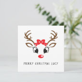 ルドルフパーソナライズされたクリスマスホリデーカード シーズンカード (スタンド正面)