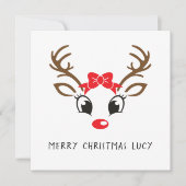 ルドルフパーソナライズされたクリスマスホリデーカード シーズンカード (正面)