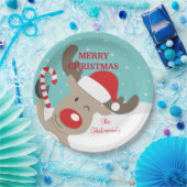 ルドルフパーソナライズされたトナカイとキャンディーケーン ペーパープレート (パーティー)