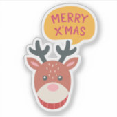 ルドルフメリークリスマスクリスマスシール シール (正面)