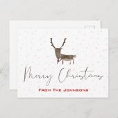 ルドルフモダンホリデークリスマスポストカード シーズンポストカード (正面/裏面)