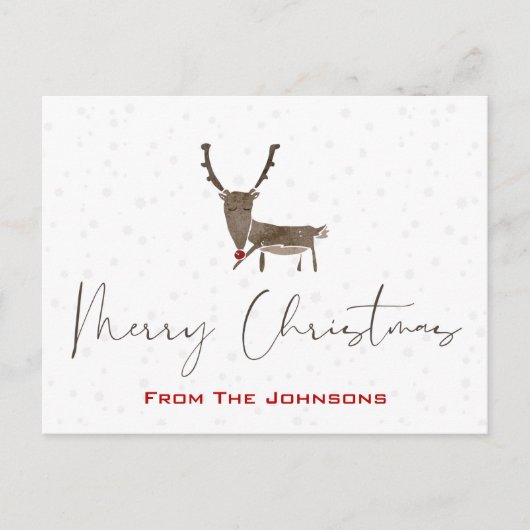 ルドルフモダンホリデークリスマスポストカード シーズンポストカード (正面)