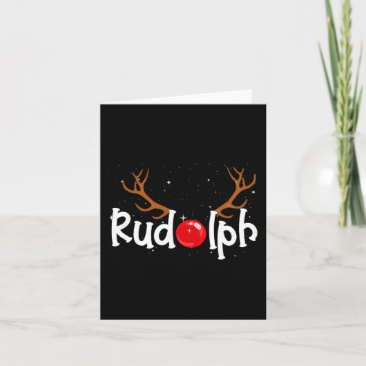 ルドルフ赤ノーズトナディアクリスマスおもしろい カード (正面)