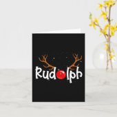 ルドルフ赤ノーズトナディアクリスマスおもしろい カード (黄色い花)