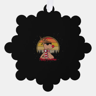 ルドルフ赤鼻トナカイヴィンテージサンセットクリスマス オーナメントカード